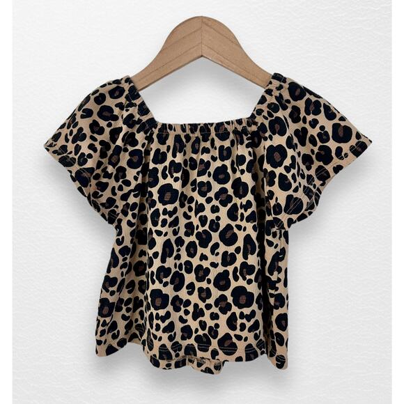 Rachel Zoe Flutter Sleeve Leopard Top, Size 5/6 - Picture 2 of 6